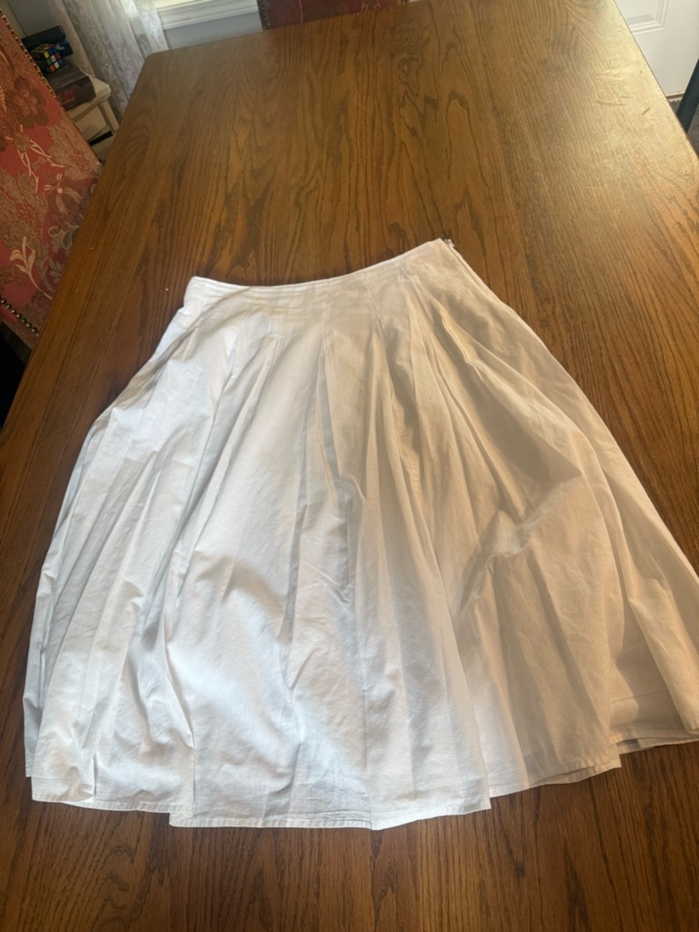 Autograph White Pleated A-Line Midi Skirt